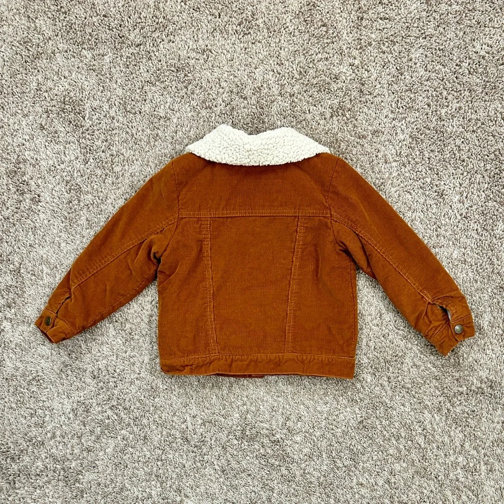 Old Navy Kids Corduroy Sherpa‎ Lined Trucker Jacket I Rust I Size 5T